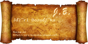 Jóri Bozsóka névjegykártya